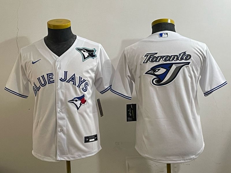 Youth 2025 Toronto Blue Jays Blank White Game Nike MLB Jersey style 07->youth mlb jersey->Youth Jersey